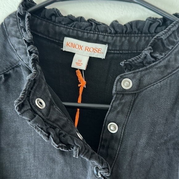 Women's Size X-Small Black Shirt top Knox Rose - Picture 3 of 6